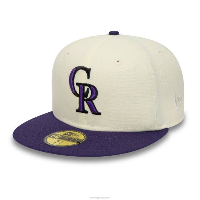 FFTN127 New Era colorado rockies pacote cromado e roxo 59fifty boné ajustado
