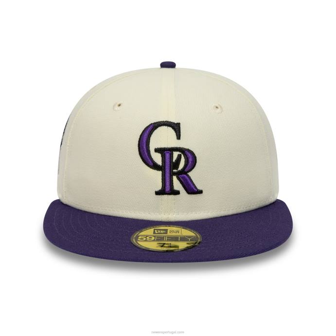 FFTN127 New Era colorado rockies pacote cromado e roxo 59fifty boné ajustado