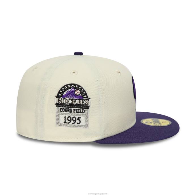 FFTN127 New Era colorado rockies pacote cromado e roxo 59fifty boné ajustado