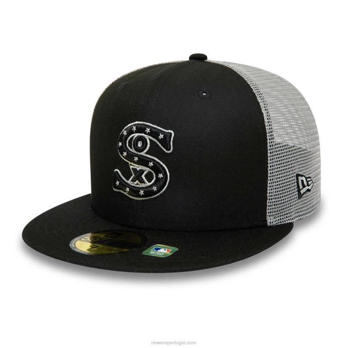 FFTN1280 New Era chicago white sox mlb prática de rebatidas boné preto 59fifty