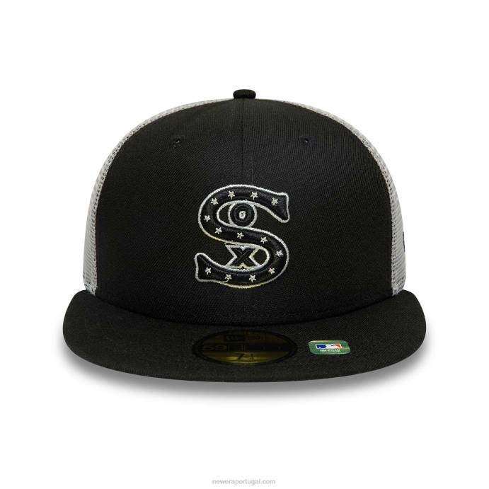 FFTN1280 New Era chicago white sox mlb prática de rebatidas boné preto 59fifty