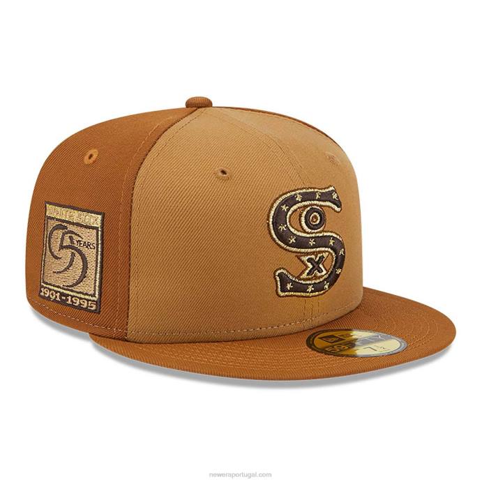 FFTN1282 New Era Boné chicago white sox tritone brown 59fifty