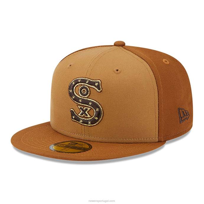 FFTN1282 New Era Boné chicago white sox tritone brown 59fifty