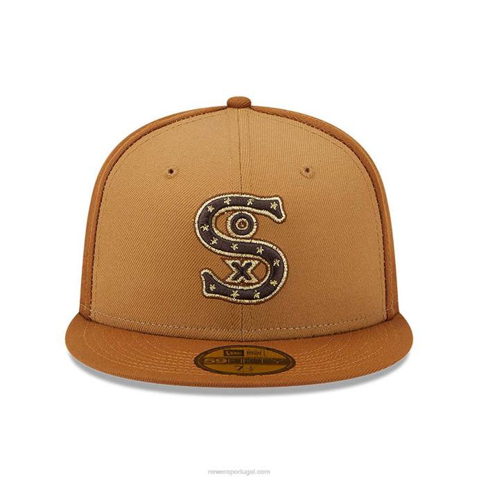 FFTN1282 New Era Boné chicago white sox tritone brown 59fifty