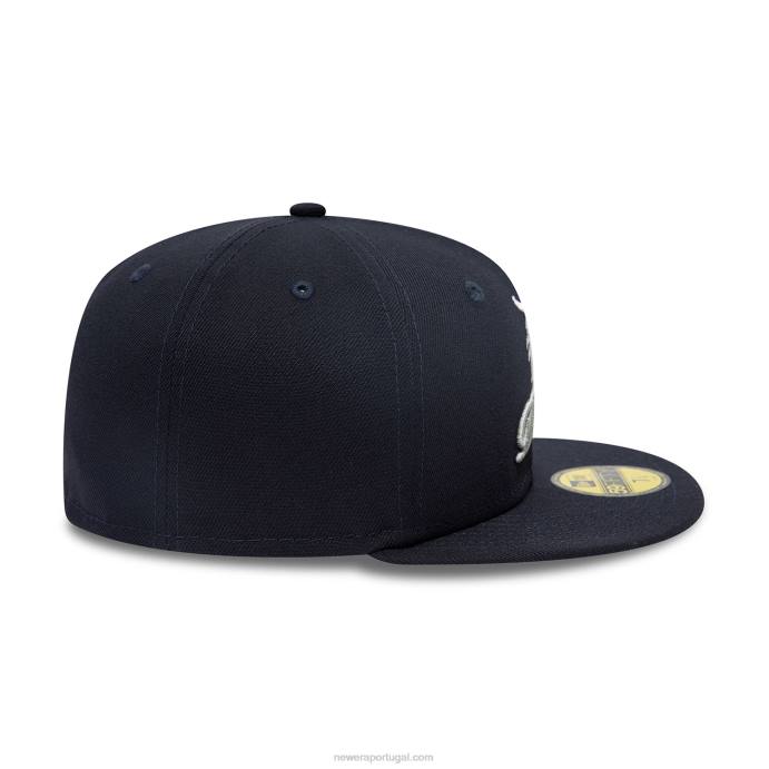FFTN1283 New Era boné ajustado azul marinho 59fifty com logotipo duplo detroit tigers