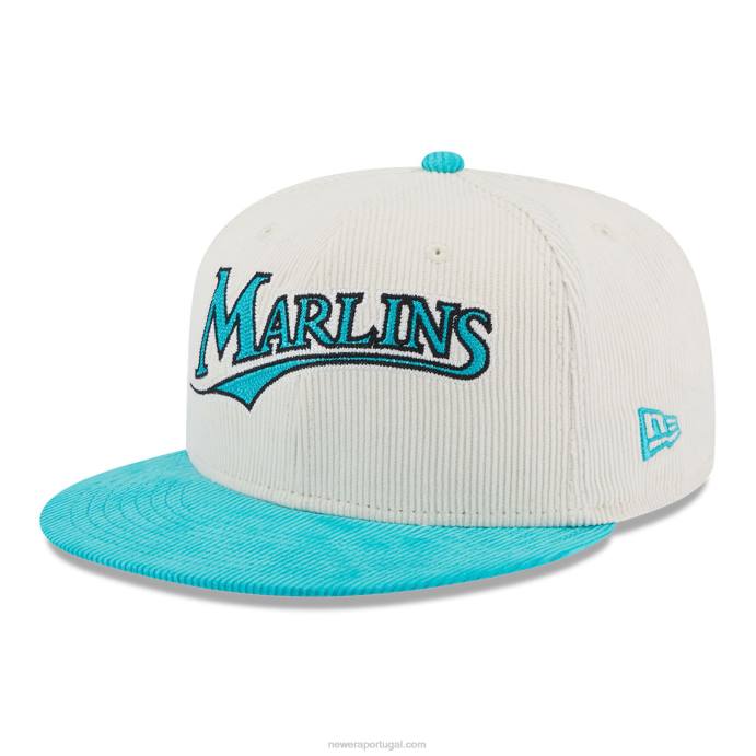 FFTN1284 New Era Boné miami marlins vintage com cordão branco 59fifty