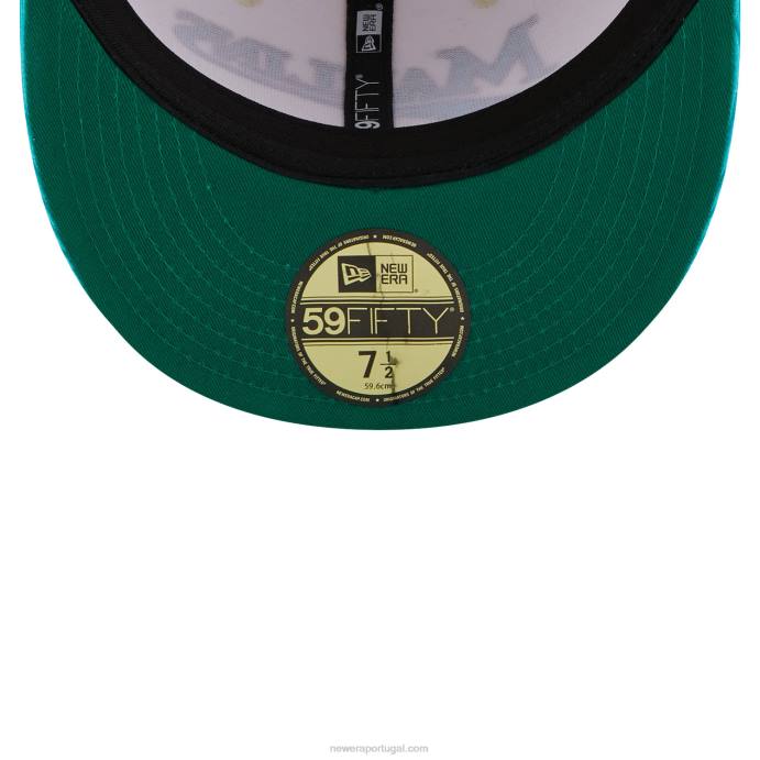 FFTN1284 New Era Boné miami marlins vintage com cordão branco 59fifty