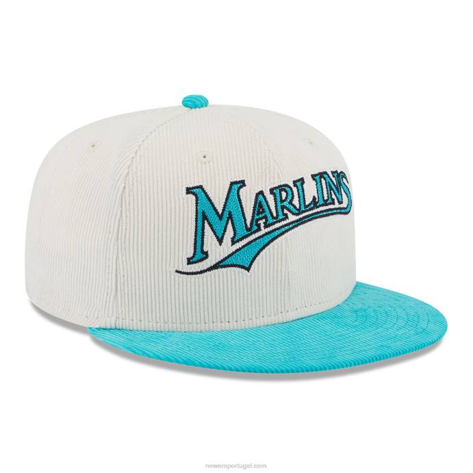 FFTN1284 New Era Boné miami marlins vintage com cordão branco 59fifty
