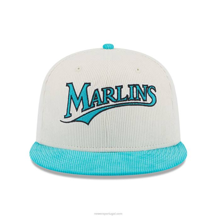 FFTN1284 New Era Boné miami marlins vintage com cordão branco 59fifty