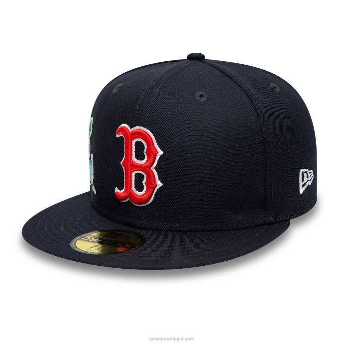 FFTN1285 New Era boton red sox stateview navy 59fifty boné justo
