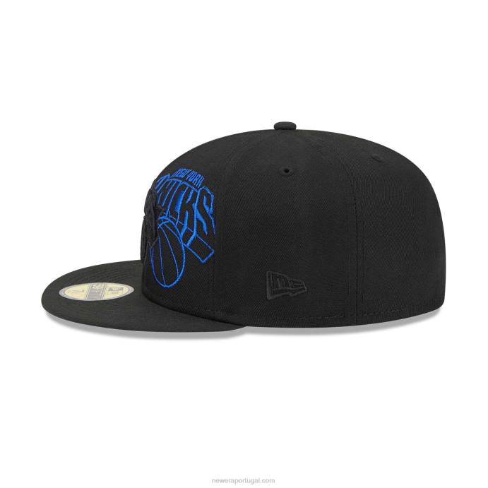 FFTN1287 New Era New York Knicks NBA Elements Boné Preto 59Fifty