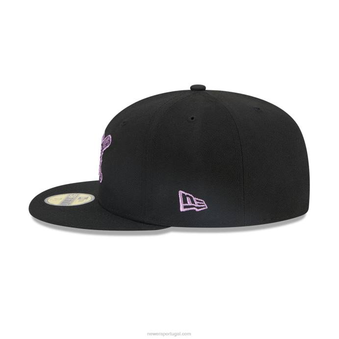 FFTN128 New Era boné justo pittsburgh pirates pop metálico preto 59fifty