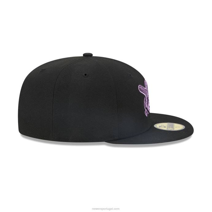 FFTN128 New Era boné justo pittsburgh pirates pop metálico preto 59fifty