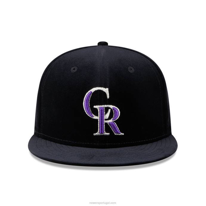 FFTN1290 New Era boné justo colorado rockies veludo preto 59fifty