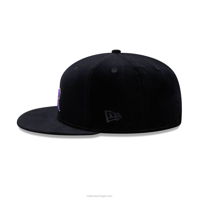 FFTN1290 New Era boné justo colorado rockies veludo preto 59fifty