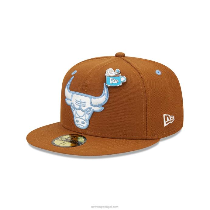 FFTN1291 New Era chicago bulls chocolate quente boné 59fifty ajustado