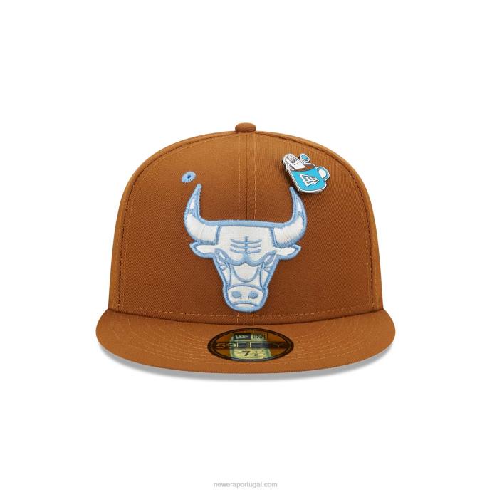 FFTN1291 New Era chicago bulls chocolate quente boné 59fifty ajustado