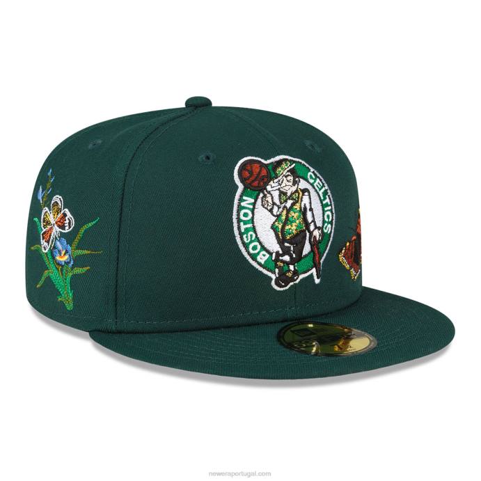 FFTN1292 New Era Boné boston celtics feltro x nba verde escuro 59fifty