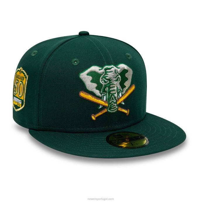 FFTN1293 New Era Boné Oakland Athletics Forest Green 59Fifty