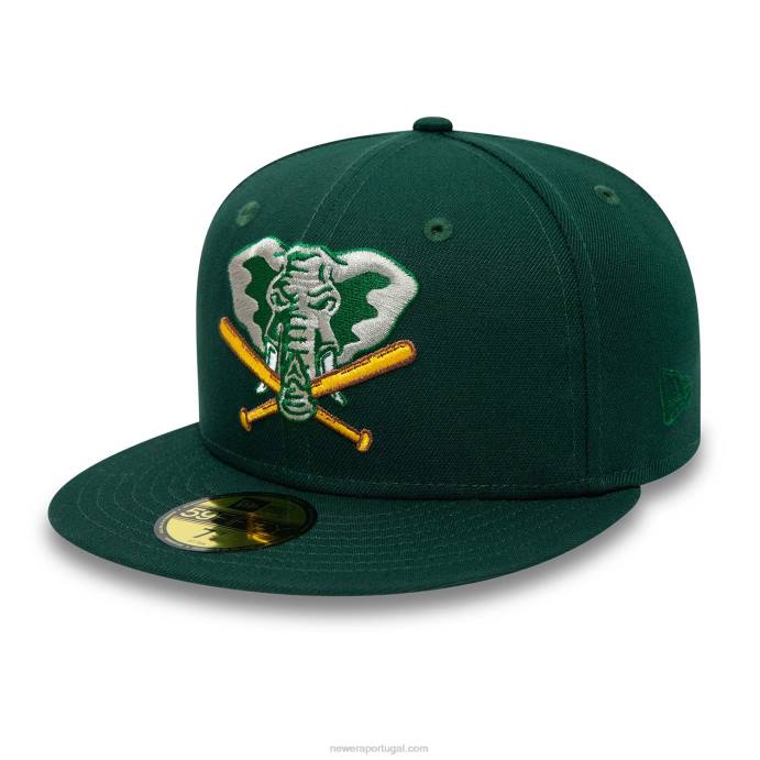 FFTN1293 New Era Boné Oakland Athletics Forest Green 59Fifty