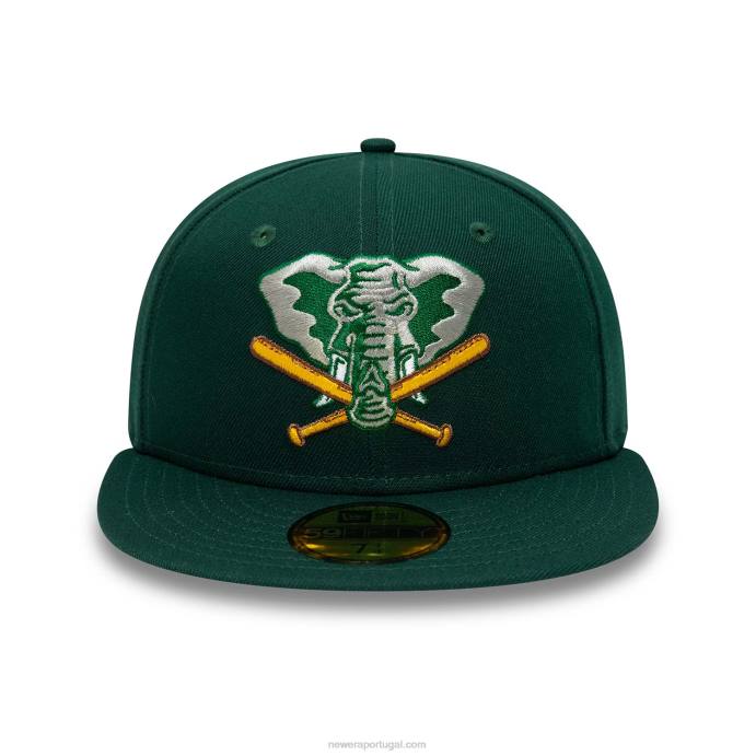 FFTN1293 New Era Boné Oakland Athletics Forest Green 59Fifty