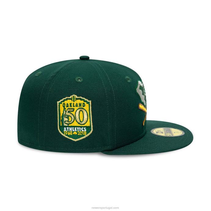 FFTN1293 New Era Boné Oakland Athletics Forest Green 59Fifty