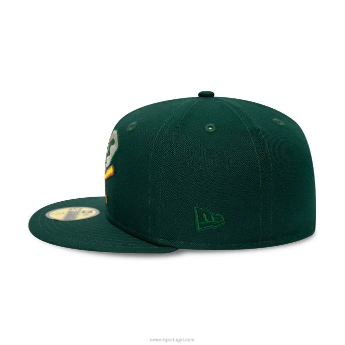 FFTN1293 New Era Boné Oakland Athletics Forest Green 59Fifty