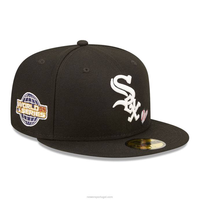 FFTN1294 New Era chicago white sox mlb team heart black 59fifty boné justo