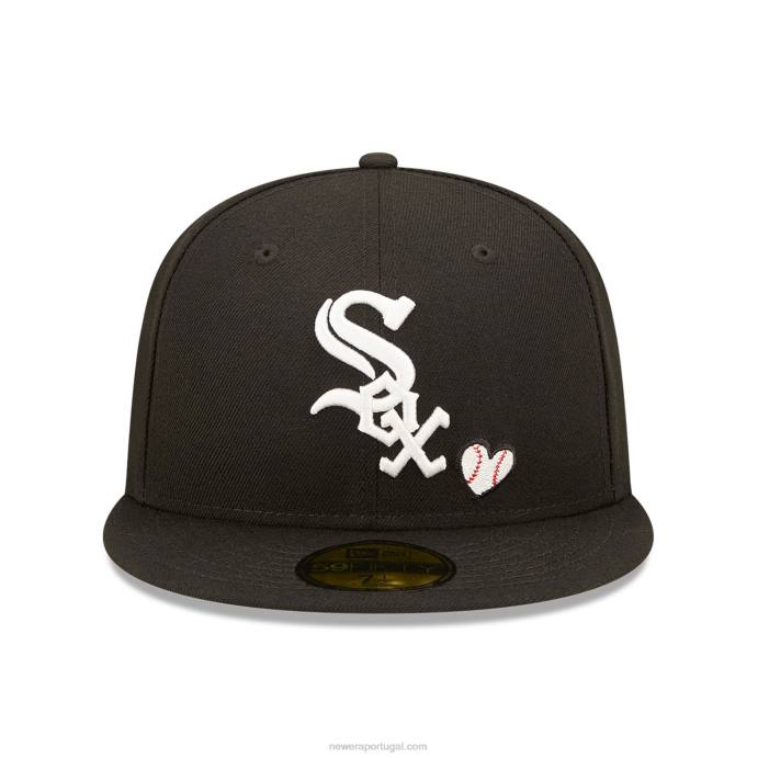 FFTN1294 New Era chicago white sox mlb team heart black 59fifty boné justo