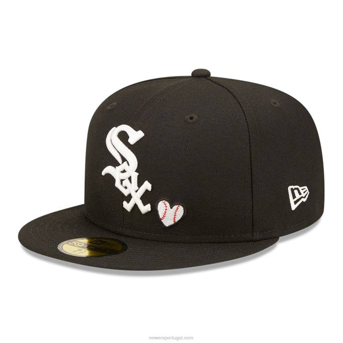 FFTN1294 New Era chicago white sox mlb team heart black 59fifty boné justo