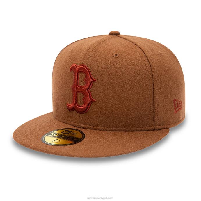 FFTN1295 New Era Boné Boston Red Sox Melton Brown 59Fifty