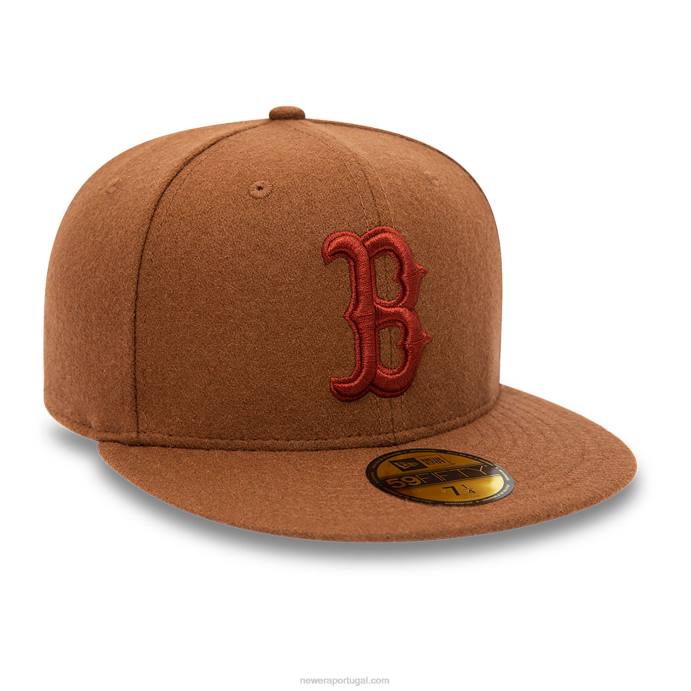 FFTN1295 New Era Boné Boston Red Sox Melton Brown 59Fifty