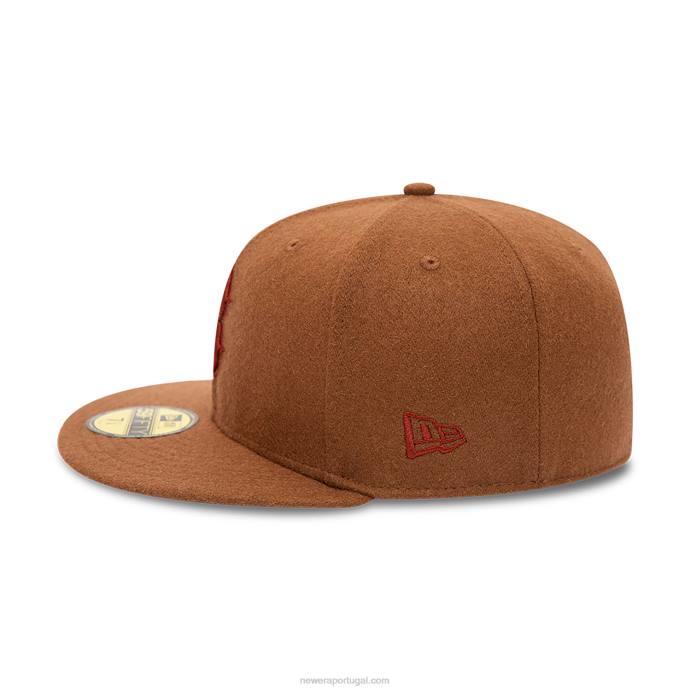 FFTN1295 New Era Boné Boston Red Sox Melton Brown 59Fifty