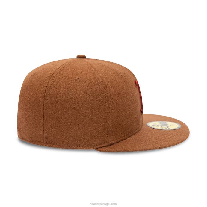 FFTN1295 New Era Boné Boston Red Sox Melton Brown 59Fifty