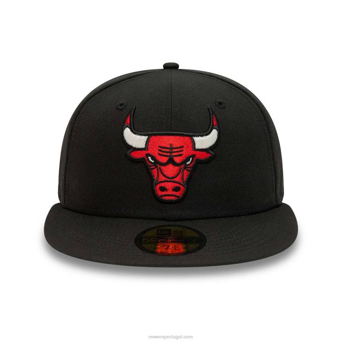 FFTN1296 New Era Boné Chicago Bulls Citrus Pop Preto 59Fifty