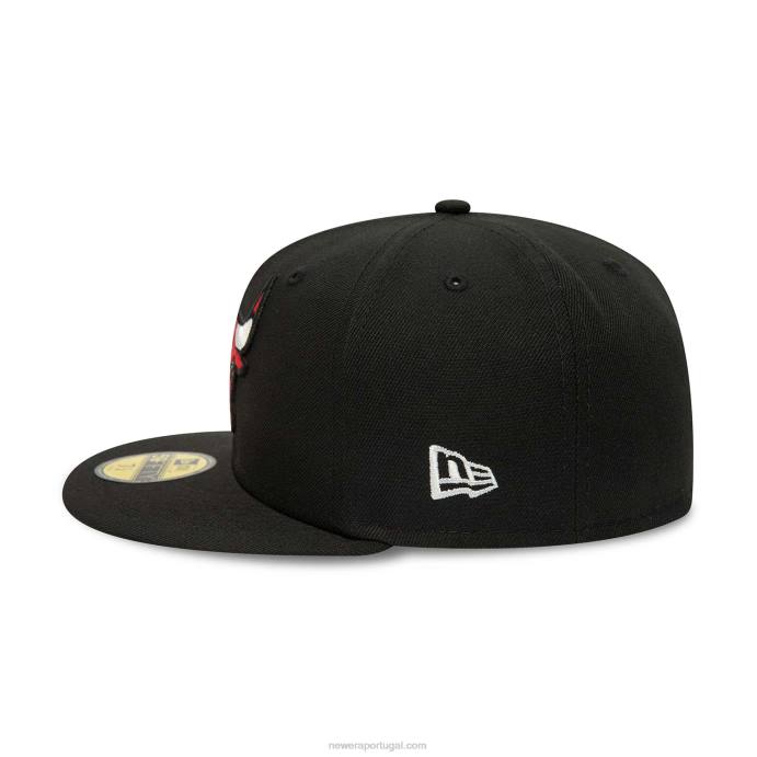 FFTN1296 New Era Boné Chicago Bulls Citrus Pop Preto 59Fifty