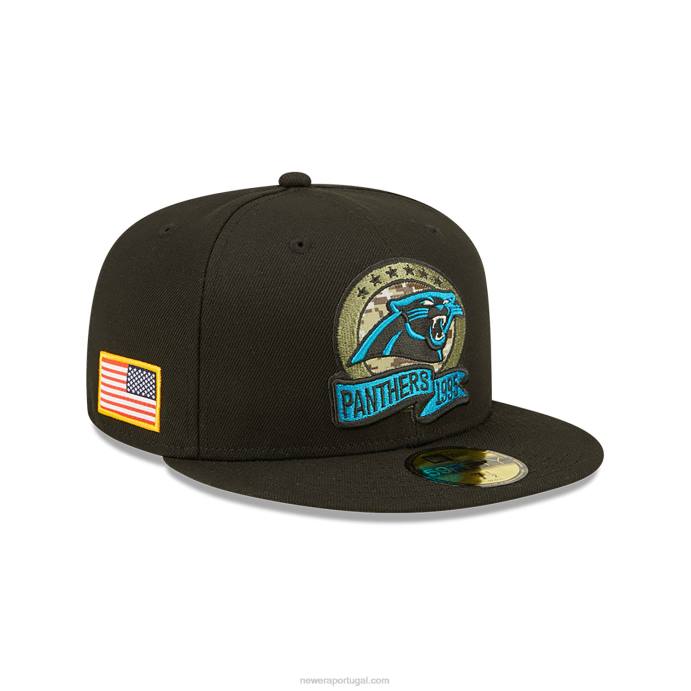 FFTN1298 New Era Carolina Panthers nfl salute to service boné preto 59fifty
