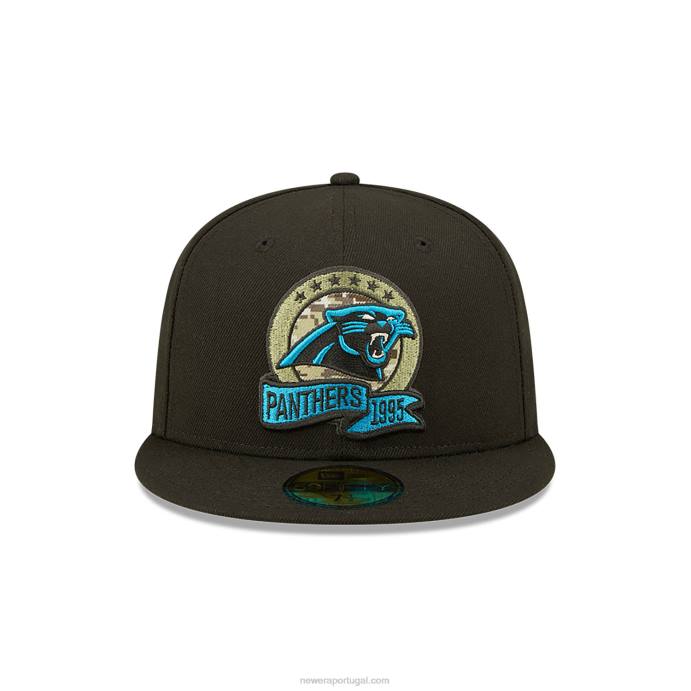 FFTN1298 New Era Carolina Panthers nfl salute to service boné preto 59fifty