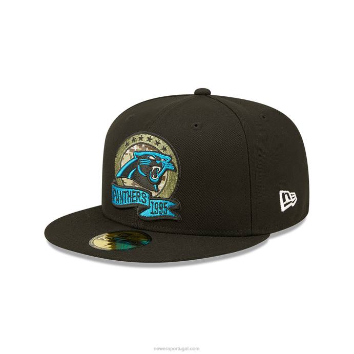 FFTN1298 New Era Carolina Panthers nfl salute to service boné preto 59fifty