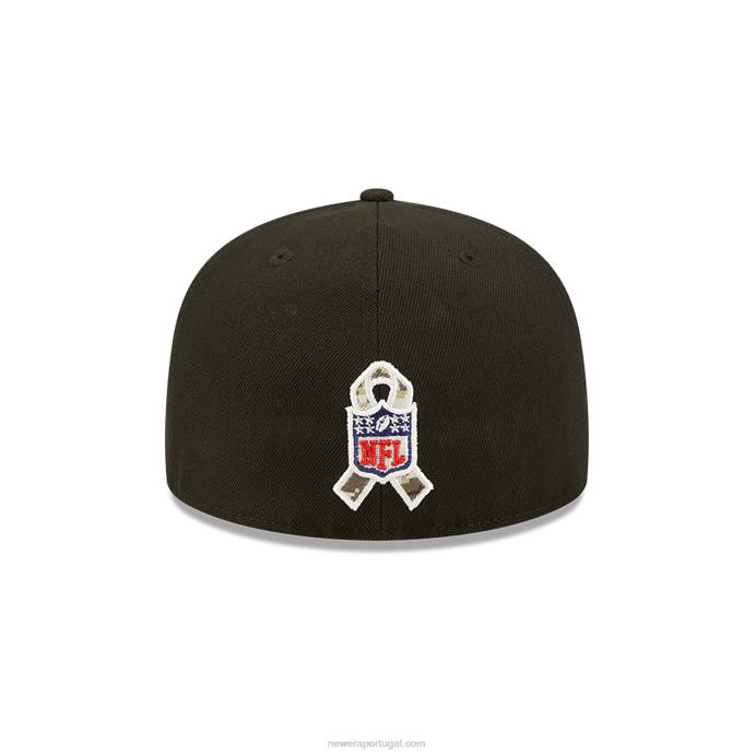 FFTN1298 New Era Carolina Panthers nfl salute to service boné preto 59fifty