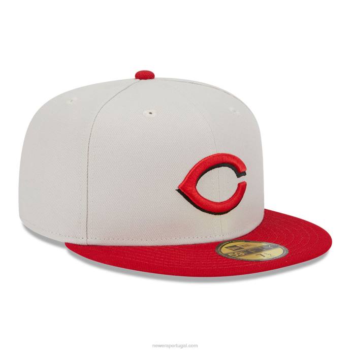FFTN129 New Era Boné Cincinnati Reds Varsity Letter Stone 59Fifty