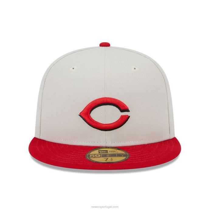 FFTN129 New Era Boné Cincinnati Reds Varsity Letter Stone 59Fifty