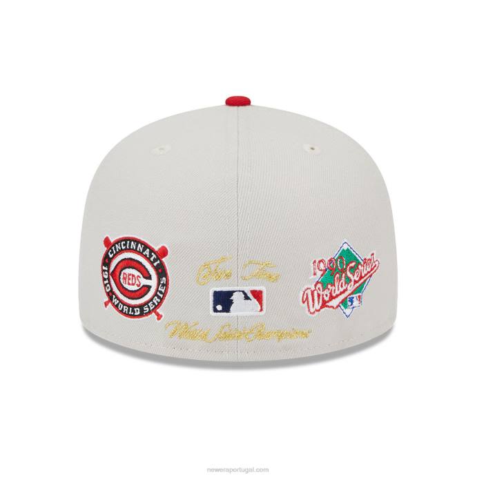 FFTN129 New Era Boné Cincinnati Reds Varsity Letter Stone 59Fifty