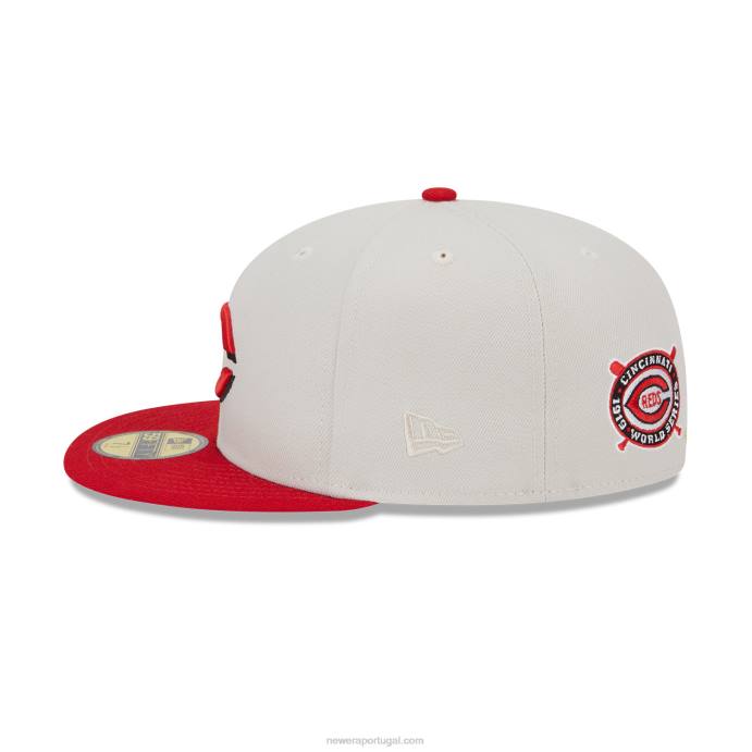 FFTN129 New Era Boné Cincinnati Reds Varsity Letter Stone 59Fifty