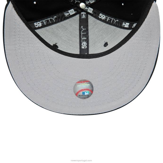 FFTN12 New Era Boné Chicago White Sox Dual Logo Preto 59Fifty