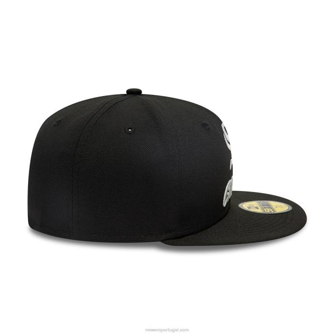 FFTN12 New Era Boné Chicago White Sox Dual Logo Preto 59Fifty