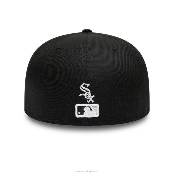 FFTN12 New Era Boné Chicago White Sox Dual Logo Preto 59Fifty