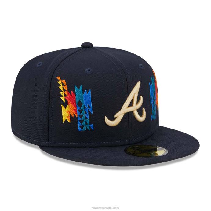 FFTN1300 New Era Boné Atlanta Braves Southwestern Navy 59Fifty
