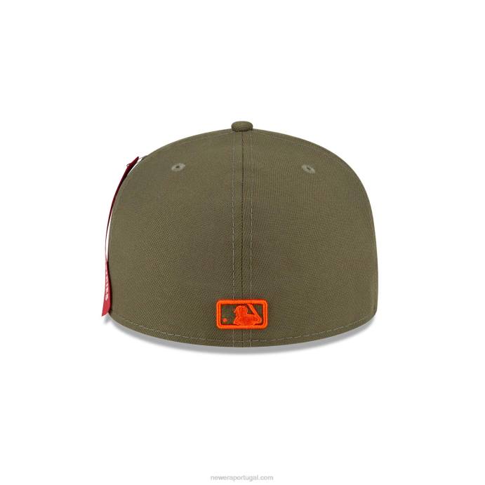 FFTN1302 New Era Boné Alpha Industries New York Yankees Verde Médio 59Fifty