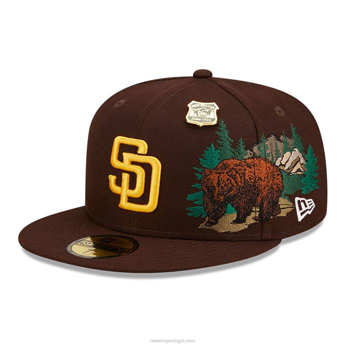 FFTN1305 New Era san diego boné padres state park marrom 59fifty